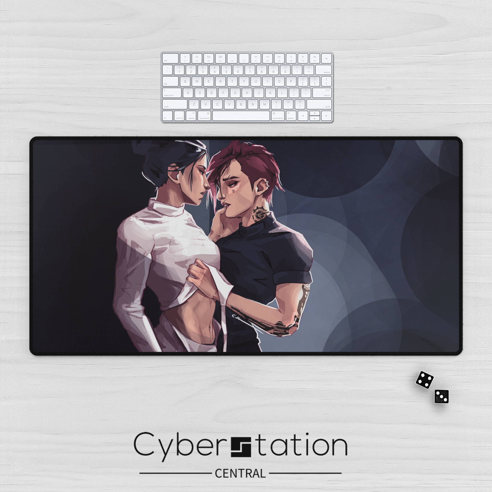 Mouse Pad - Caitvi  - Art by QVERT - Arcane fanart Caitlyn & Vi –  Premium Desk Mat - TCG Playmat