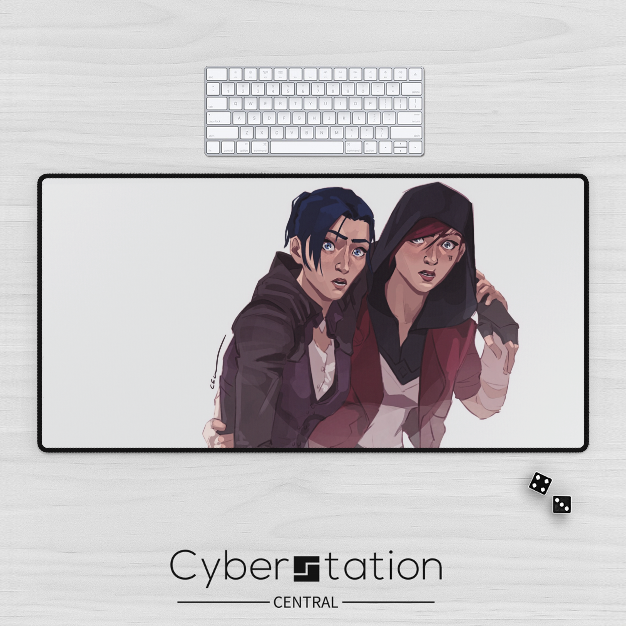 Mouse Pad - Caitvi  - Art by QVERT - Arcane fanart Caitlyn & Vi –  Premium Desk Mat - TCG Playmat