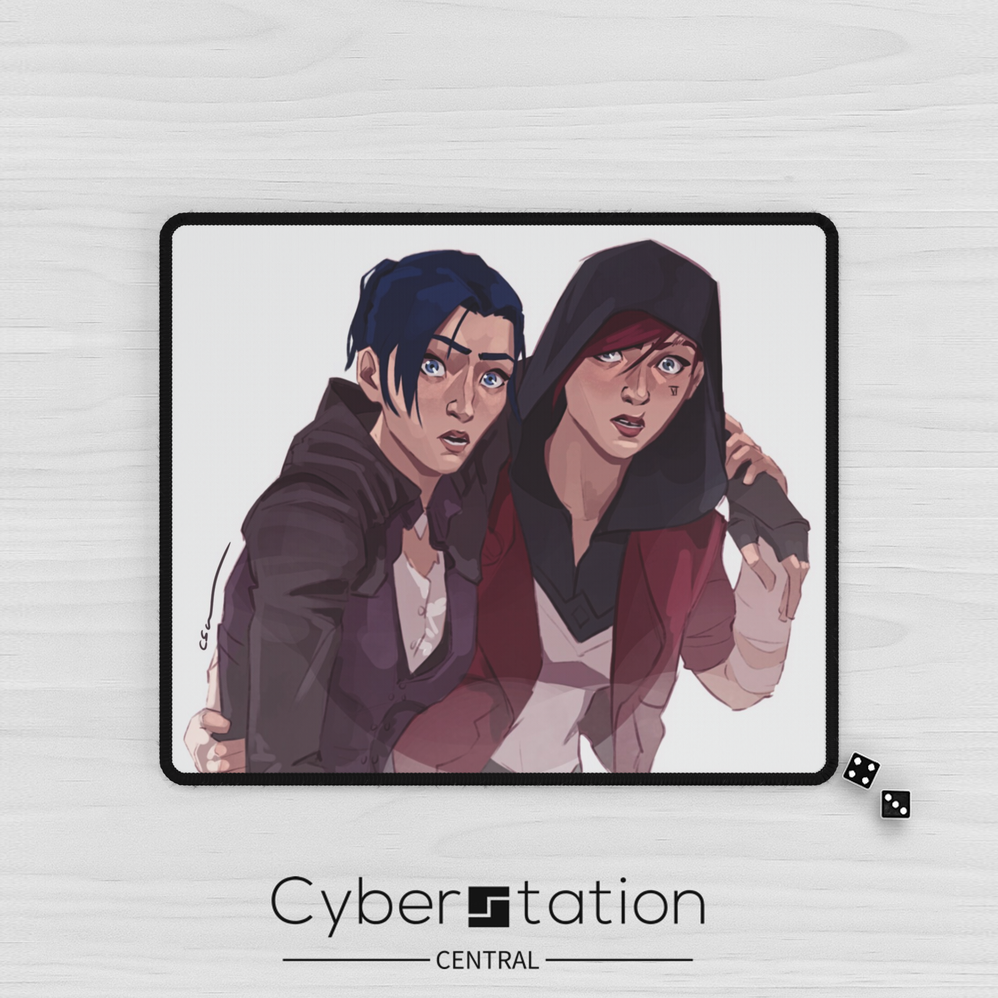 Mouse Pad - Caitvi  - Art by QVERT - Arcane fanart Caitlyn & Vi –  Premium Desk Mat - TCG Playmat