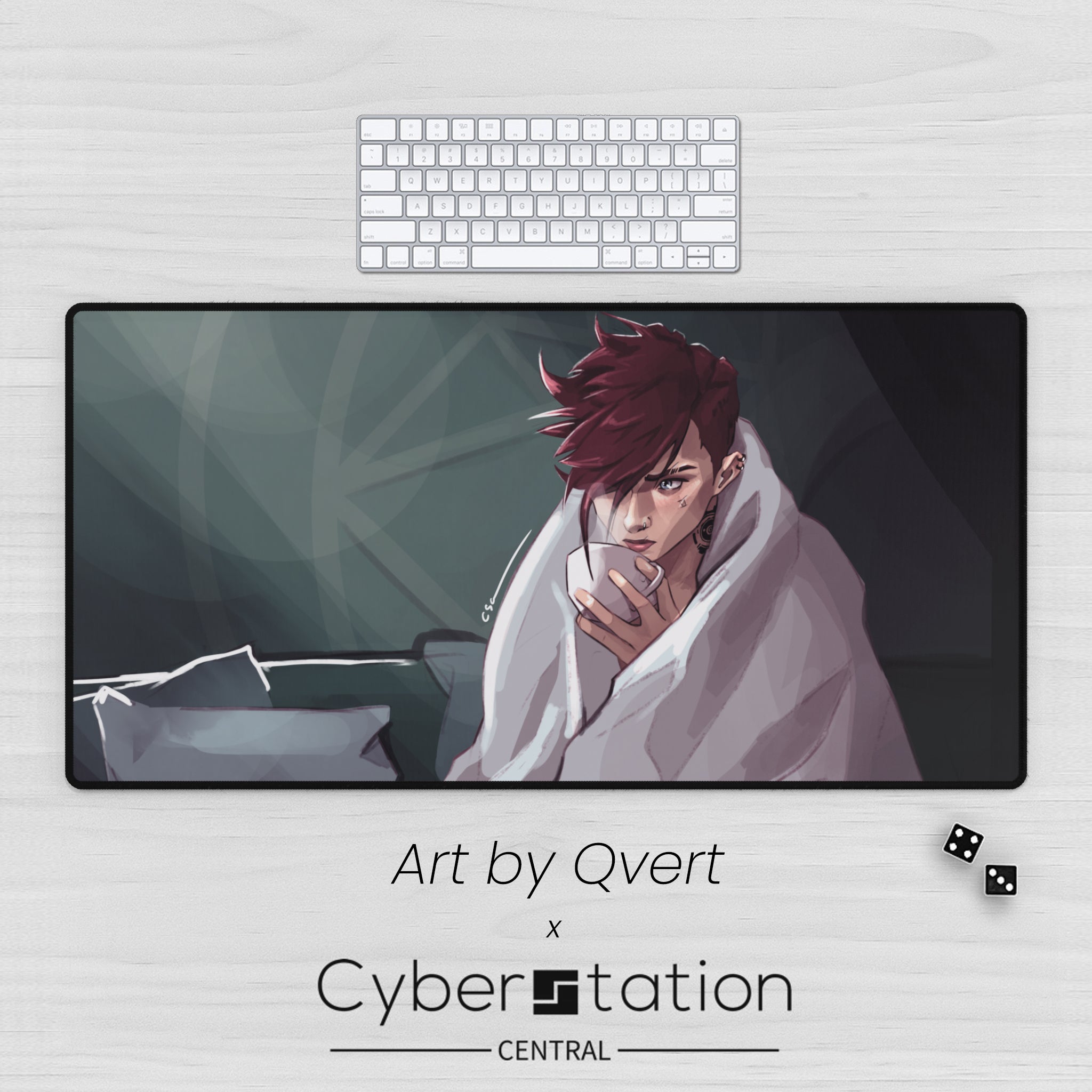Mouse Pad - Caitvi  - Art by QVERT - Arcane fanart Caitlyn & Vi –  Premium Desk Mat - TCG Playmat
