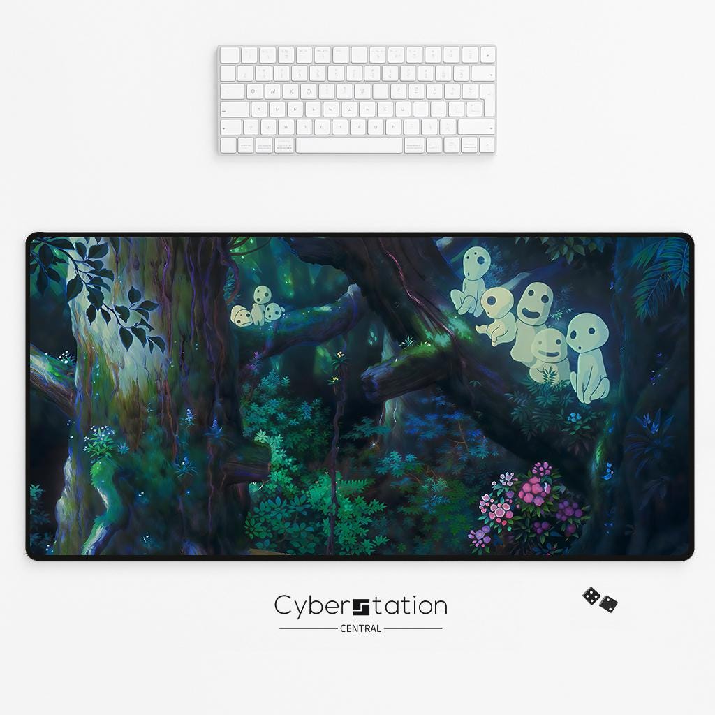 Princess Mononoke - Kodamas Gaming Playmat Mousepad 3 sizes Gift Idea Gaming Customisable