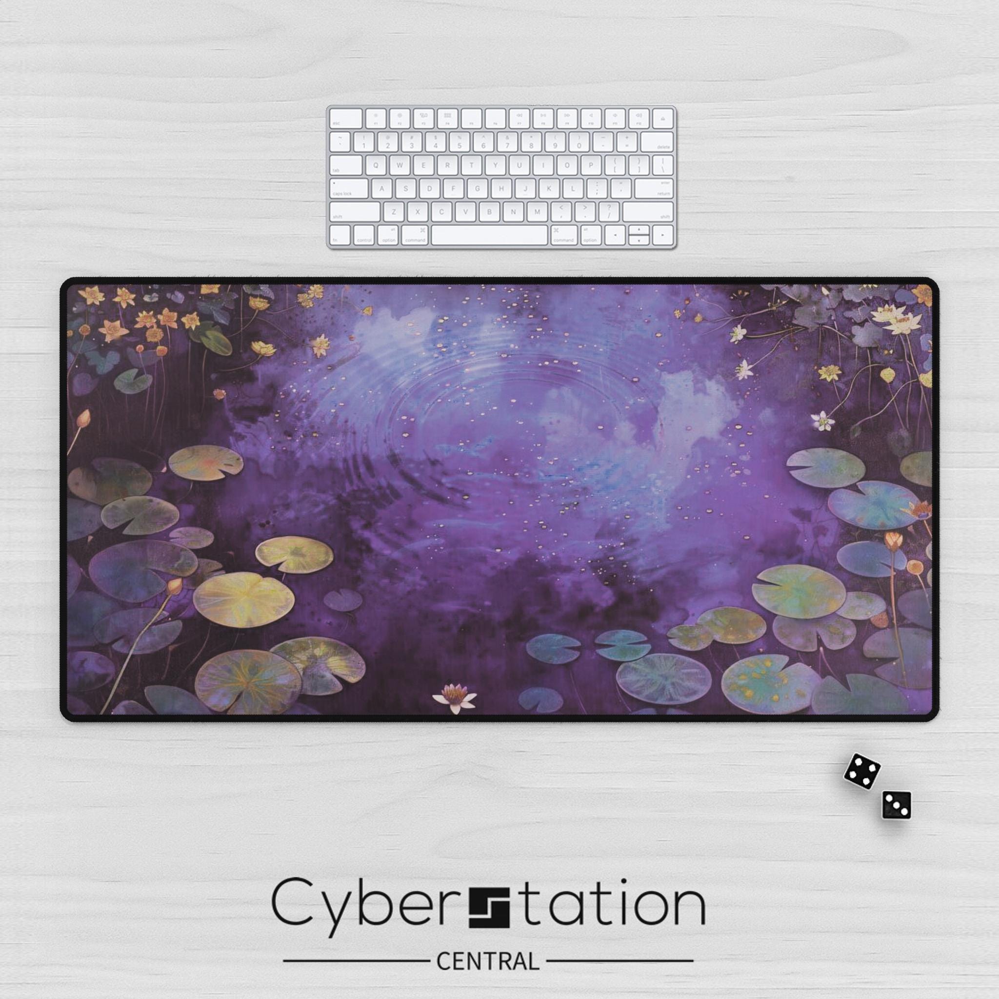 Mouse Pad – Cozy setup Lotus flowers–  Premium Desk Mat - Playmat – Customisable Gift Idea - Valentines