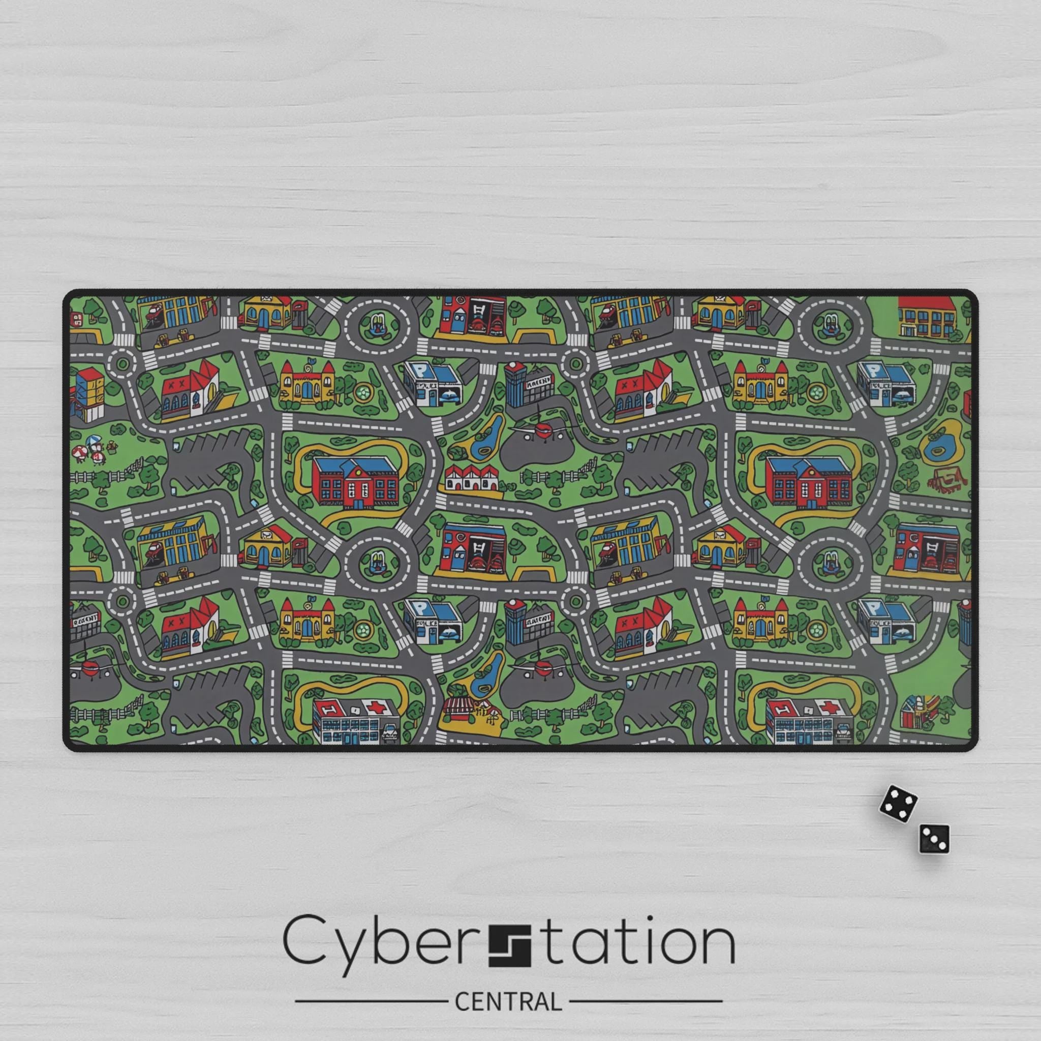 Toy car city city CITY nostalgic road playmat Mouse Pad  –  Premium Desk Mat - Playmat – Customisable Gift Idea